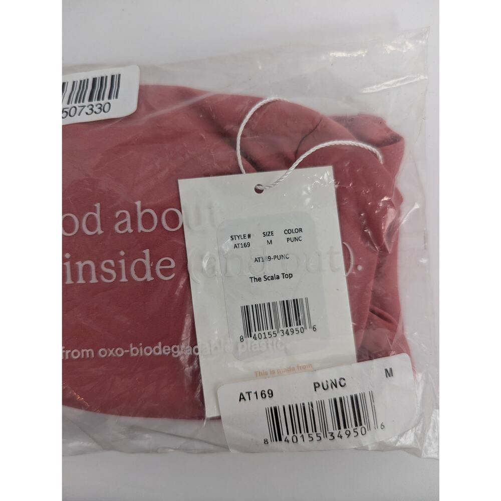 Andie Swim Pink Bikini Top The Scala Bandeau Size Medium - Picture 5 of 8